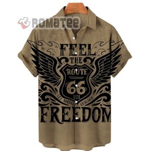 Feel The Freedom Route 66 Grey 3D All Over Print Hawaiian Shirt