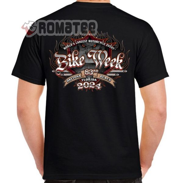 Flaming Symbol Daytona Bike Week 2024 Event T-Shirt