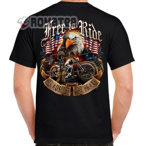 Free To Ride Shirt Free To Ride Eagle American Flag Motorcycle T Shirt 1