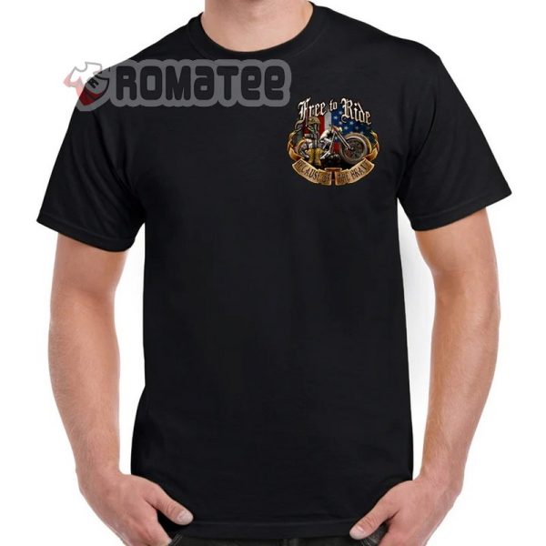 Free To Ride Shirt, Free To Ride Eagle American Flag Motorcycle T-Shirt