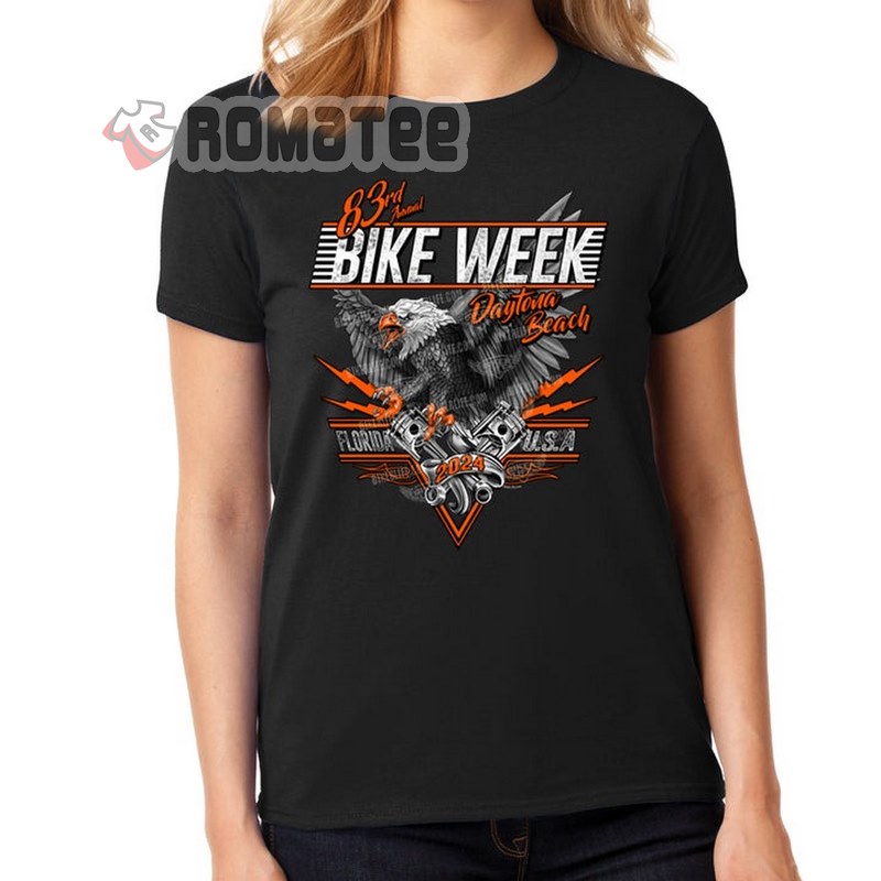 Ladies Shirt 2024 Bike Week Daytona Beach Wild Eagle Florida USA T-Shirt