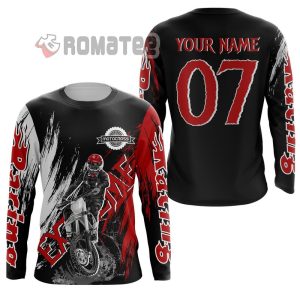 Motocross Off Road Jersey Black Red Custom Dirt Bike Racing 3D All Over Print Shirt 2