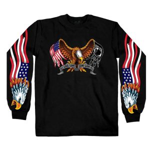 Motorcycle All Gave Some Some Gave All Shirt Motorcycle Eagle American Flag 3D All Over Print Long Sleeve Shirt