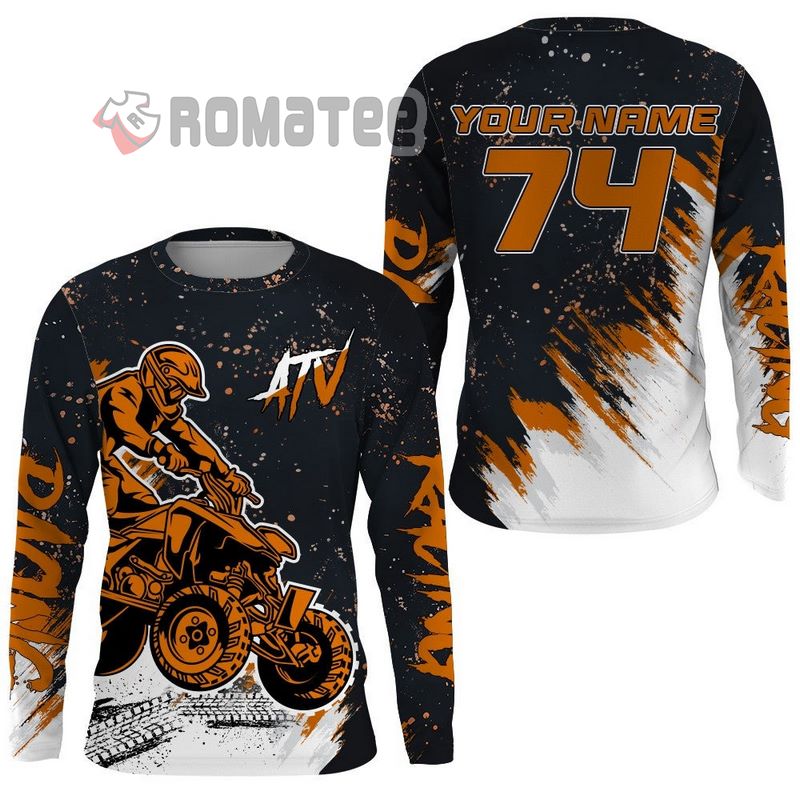 Personalized ATV Motocross Jersey Night Sky 3D All Over Print T-Shirt, Long Sleeve And Hoodie