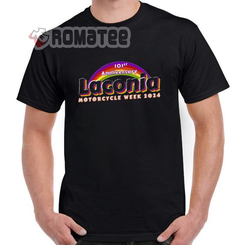Rainbow Laconia Motorcycle Week 101st Anniversary 2024 T-Shirt 2