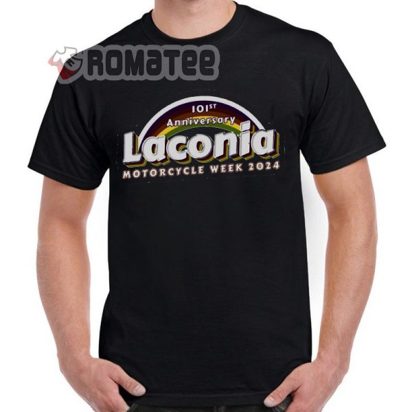 Rainbow Laconia Motorcycle Week 101st Anniversary 2024 T-Shirt