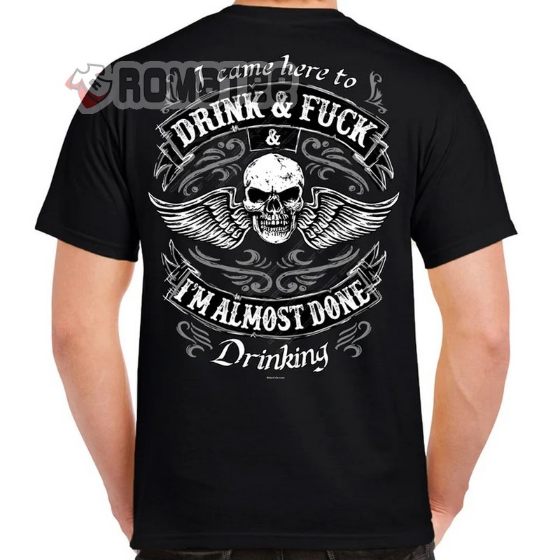 Skull Wings Motorcycle Shirt, Drinh And Fuck Biker Motorcycle T-Shirt, Hoodie And Sweater
