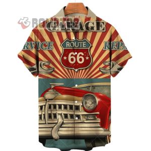 US Route 66 Garage Repair Service 3D All Over Print Hawaiian Shirt