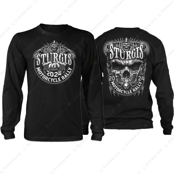 2024 Sturgis Motorcycle Rally Reaper And Shredder Skull T-Shirt, Skull V-Twin Engine Biker Merch