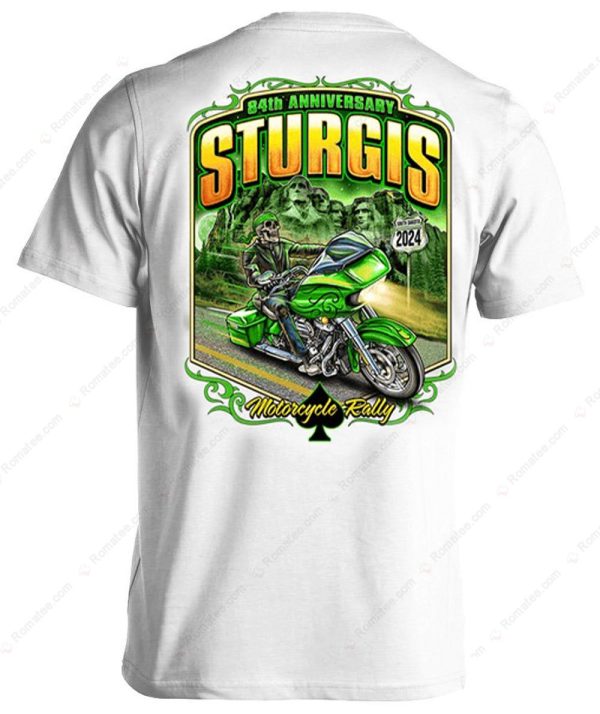 84Th Anniversary Sturgis Motorcycle Rally 2024 Shirt, Skull Ride Motorcycle Sturgis Rally With Mount Rushmore Merch