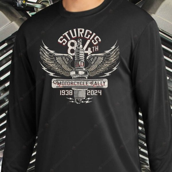 Sturgis Rally Wings Spark Plug T-Shirt, 84Th Anniversary Sturgis Rally 1938-2024 Merch