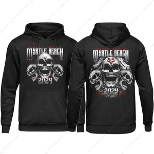 2024 Myrtle Beach Bike Rally Chained Shield T Shirt Myrtle Beach Bike Week 2024 Merch 3 Hoodie