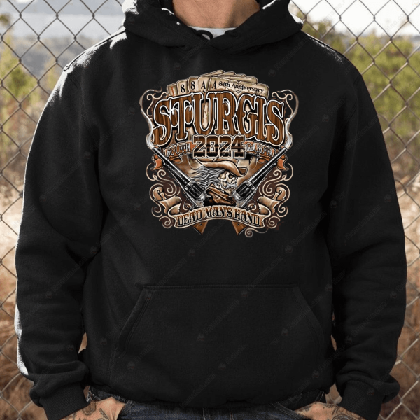 2024 Sturgis Motorcycle Rally Dead Man’s Hand Merch, 84th Anniversary Sturgis T-Shirt