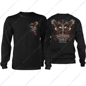 2024 Sturgis Motorcycle Rally Fearless Eagle Dagger Skull Merch, Sturgis Motorcycle Rally Bike Biker Long Sleeve Shirt