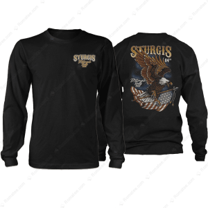 84th Sturgis Rally Eagle And Flag T-Shirt, 2024 Sturgis Motorcycle Rally Merch