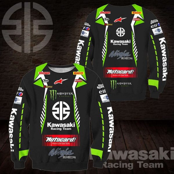 Kawasaki Racing Team Ninja ZX-10R Long Sleeve All Over Print, Monster Energy Kawasaki Shirt
