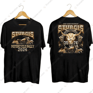 Sturgis Motorcycle Rally Cattle Skull Merch, Motorcycle Rally 2024 Shirt, Sturgis 2024 T-Shirt