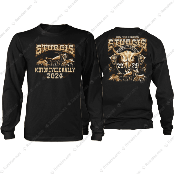 Sturgis Motorcycle Rally Cattle Skull Merch, Motorcycle Rally 2024 Shirt, Sturgis 2024 T-Shirt