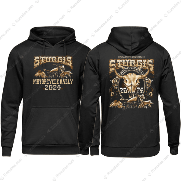 Sturgis Motorcycle Rally Cattle Skull Merch, Motorcycle Rally 2024 Shirt, Sturgis 2024 T-Shirt