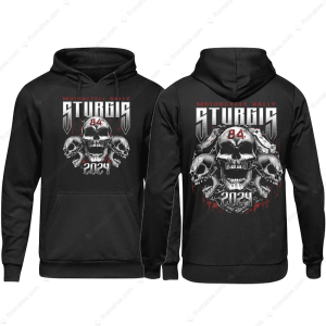 Sturgis Motorcycle Rally Chained Shield Tee T Shirt Sturgis Bike Rally 2024 Merch 3 Hoodie