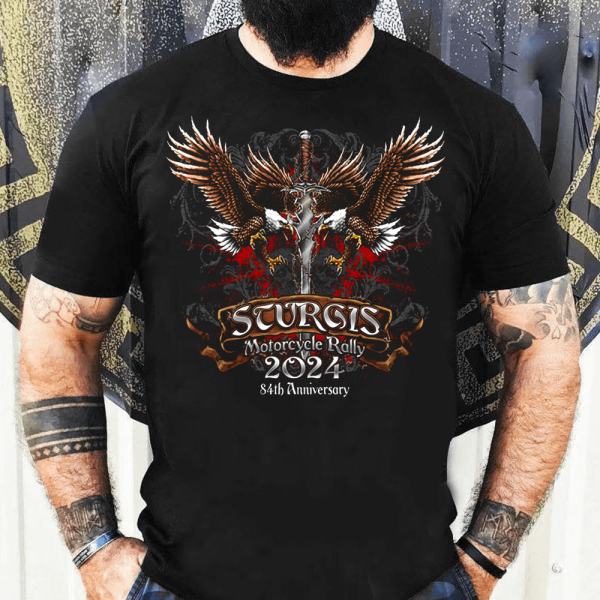Sturgis Motorcycle Rally Fearless Eagle Dagger T-Shirt, 84th Sturgis Motorcycle Rally 2024 Merch