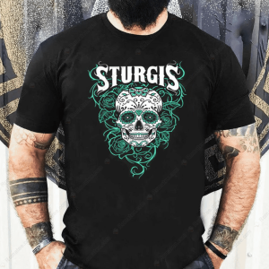 Sturgis Rally Teal Roses Sugar Skull T-Shirt, Sturgis Shirt, Vintage 84Th Sturgis Merch