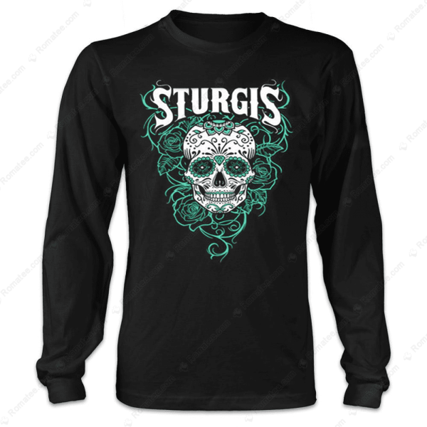 Sturgis Rally Teal Roses Sugar Skull T-Shirt, Sturgis Shirt, Vintage 84Th Sturgis Merch