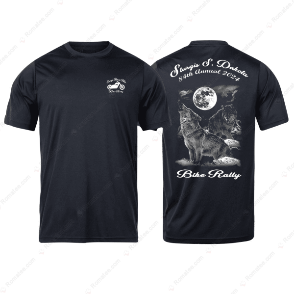 2024 Sturgis Bike Rally Howling Night Wolf Merch, Wolf Under The Moon T-Shirt