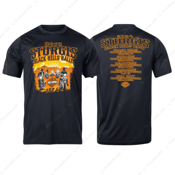 84th Black Hills Rally Sunrise Ride T-Shirt, 84th Rally Shirt, 2024 Sturgis Harley-Davidson Merch