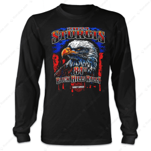 84th Rally Majestic Eagle Long Sleeve T-Shirt, 2024 Black Hills Rally Motor Harley-Davidson Cycles Merch