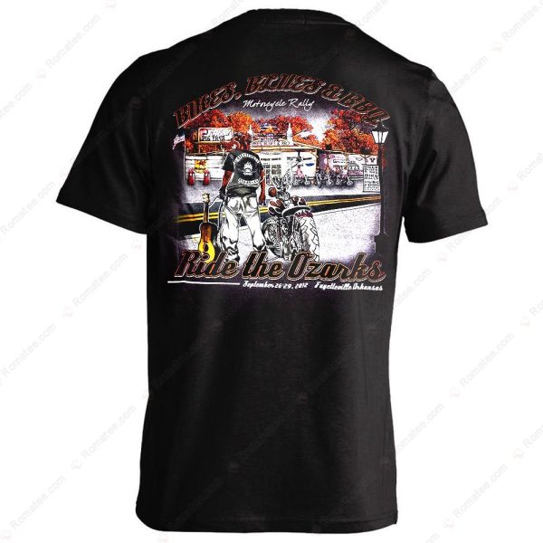 Bikes Blues And Bbq Ride The Ozarks Rally Shirts, Pig Trail Hog Rider Motorcycle Rally 2012 Merch