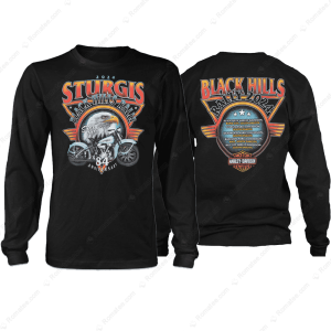 Black Hills Rally Eagle Coal T Shirt 84th Sturgis Since 1983 Vintage Tee 2024 Sturgis Harley Davidson Merch 2 Long Sleeve