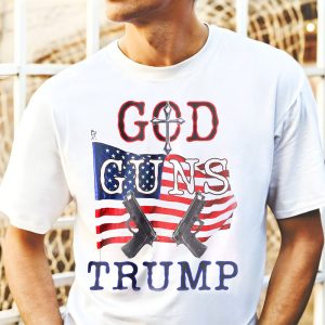 God Guns Trump Shirts, Jesus Is My Savior Christians for Trump 2024 Tee, Trump Assassination Shooting Merch