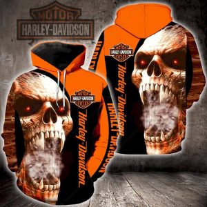 Harley Davidson Skull Smoke Hoodie Full All Over Print