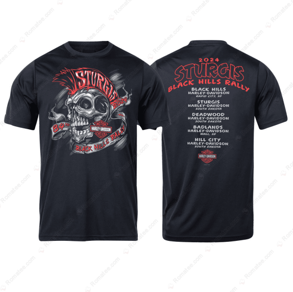 Harley-Davidson Sturgis 84th Rally Mohawk Skull T-Shirt, 2024 Sturgis Harley-Davidson Merch