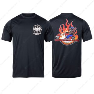 Hog Rider Bikes Blues And BBQ Motorcycle Rally T-Shirt, Flaming Chopper Motorcycle Rally 2024 Fayetteville Merch