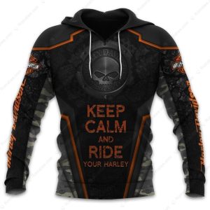 Keep Calm And Ride Harley Davidson Motocycle 3D Hoodie All Over Print