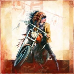 Native American biker