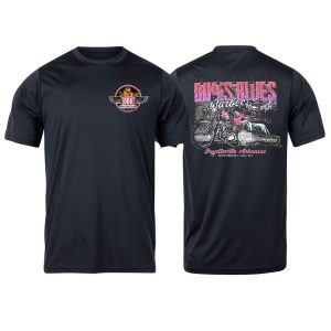 Pink Bikes Blues And Bbq Fayetteville Ar Shirts Soulful Hog Rider Guitar Playing Motorcycle Rally tee