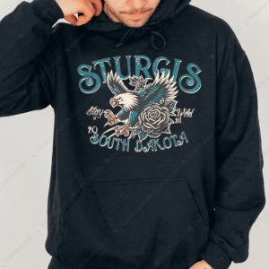 Sturgis Stay Wild 2024 Unisex Merch Sturgis South Dakota Bald Eagle T Shirt 3 Hoodie