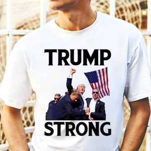 Trump Strong Raised Fist MAGA T Shirt Trump 2024 Survives Rally Shirt Electricians for Trump 2024 Merch 1