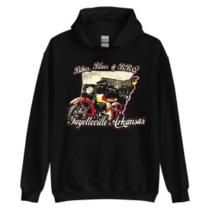 Vintage Bikes Blues BBQ Motorcycle Rally Shirts Classic BBQ Motorcycle Rally Fayetteville Ar 3 hoodie