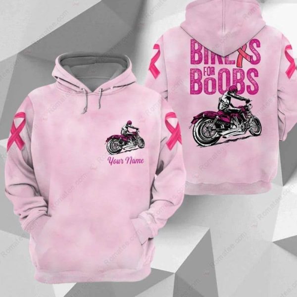 Breast Cancer Awareness Hoodie, Bikers for Boobs Motorcycle Graphic Personalization