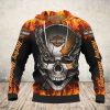 Cool Iron Chain Skull Flaming Harley-Davidson Merch, Skull with Chains Harley-Davidson Hoodie