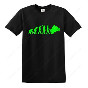 Evolution of Rider Kawasaki Ninja Motorcycle T Shirt Funny Biker Tee 1 black