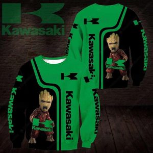 Guardians of Speed Groot Kawasaki 3D Printed Hoodie Green Black 2 sweatshirt