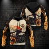 Harley-Davidson Flames and Rider Hoodie, Skull Motifs and Fiery Harley-Davidson 3D All Over Print