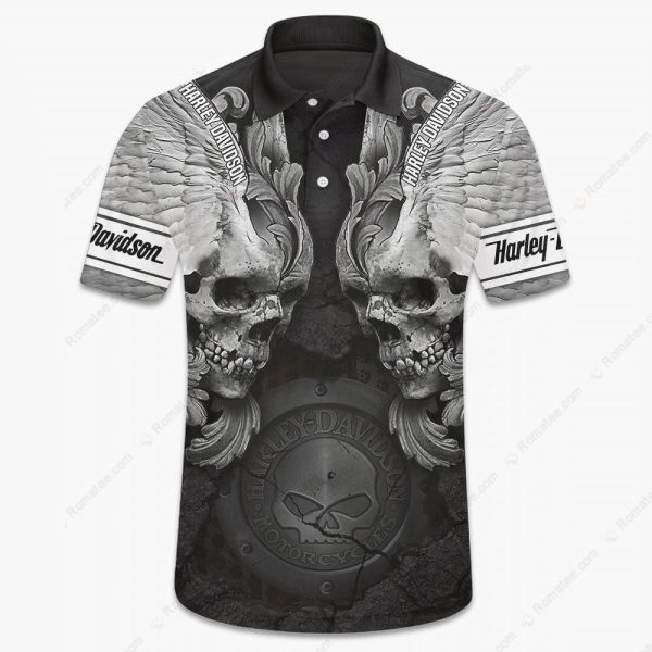 Harley-Davidson Gothic Winged Skull Hoodie, Dramatic H-D Twin Skull Graphic Motorcycle Pullover