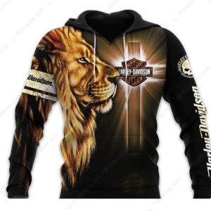 Harley-Davidson Lion Head Hoodie, Strength and Courage Harley-Davidson Hoodie