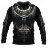 Harley-Davidson Majestic Raven Skull Hoodie, Gothic Biker Design with Harley-Davidson Logo 3D All Over Print